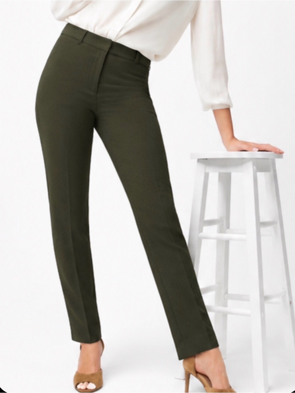 Women’s Comfort Stretch Classic Slim Trousers in Sargent Green
